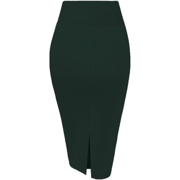 Women's Premium Nylon Ponte Stretch High Waist Pencil Suit 1073t Huntergreen - Picture 3 of 6